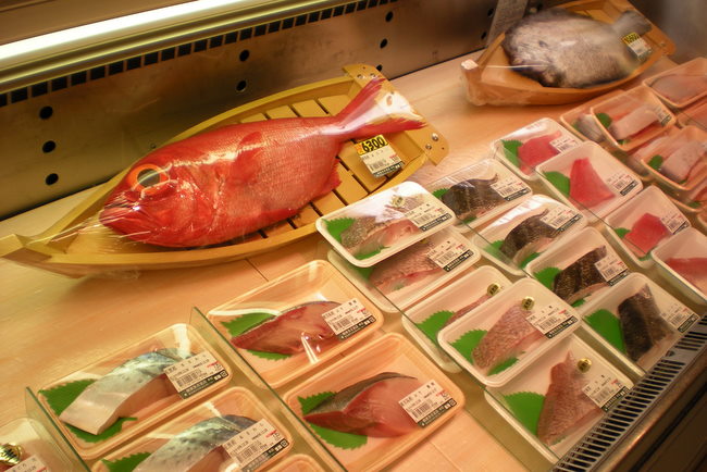 fish counter at the food hall