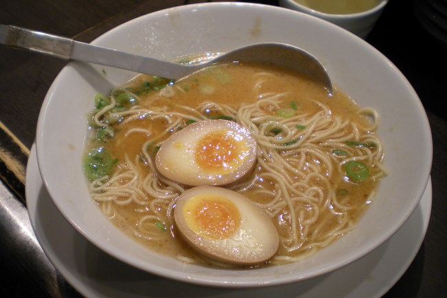 tonkotsu ramen with soft boiled egg