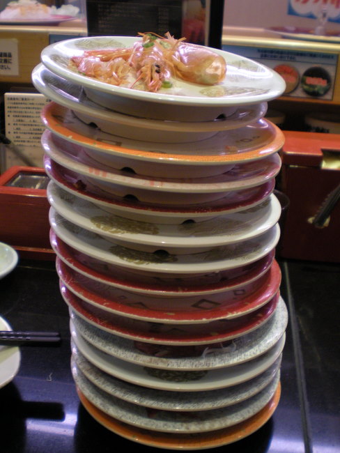 sushi plate tower