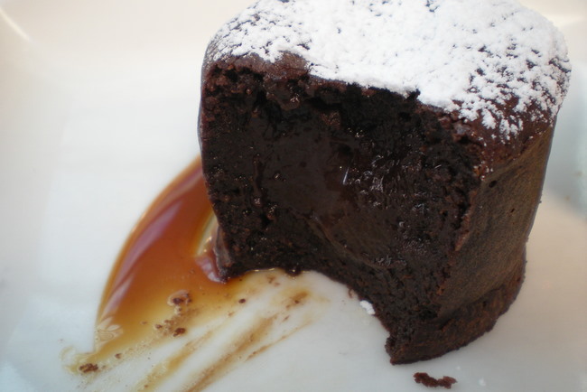 Chocolate fondant with ice cream at Number 8, Crown